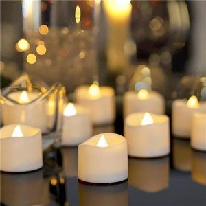 48-Pack Battery Tea Lights Bulk Long-Lasting Lights Battery Operated Flameless